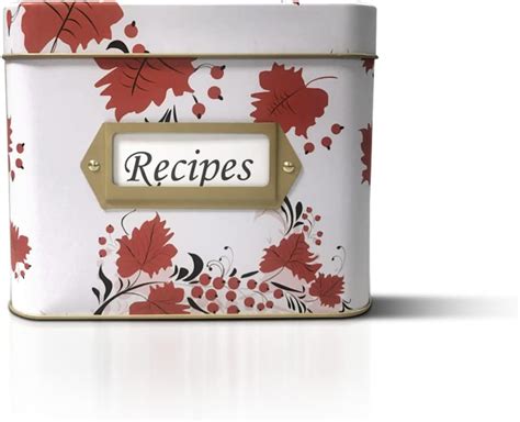 steel recipe box|Amazon.com: Metal Recipe Box.